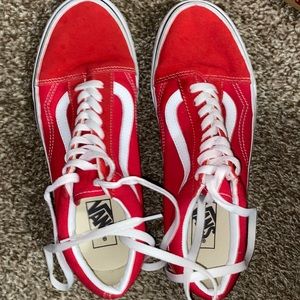 Mens red and white vans